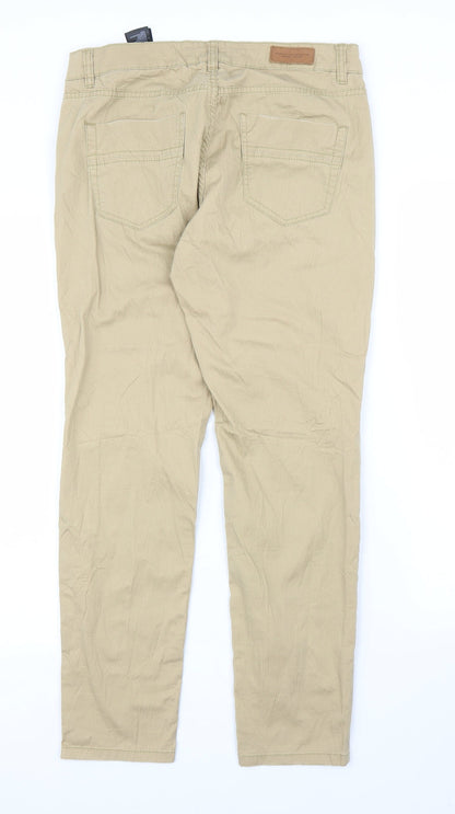Womens UK Size 12 H&M Regular Fit Capri Beige Trousers