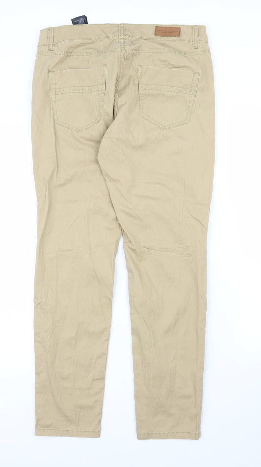Womens UK Size 12 H&M Regular Fit Capri Beige Trousers