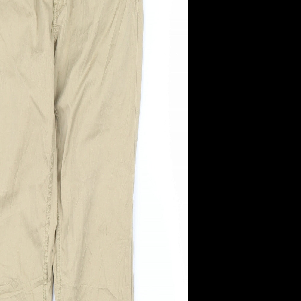 Womens UK Size 12 H&M Regular Fit Capri Beige Trousers