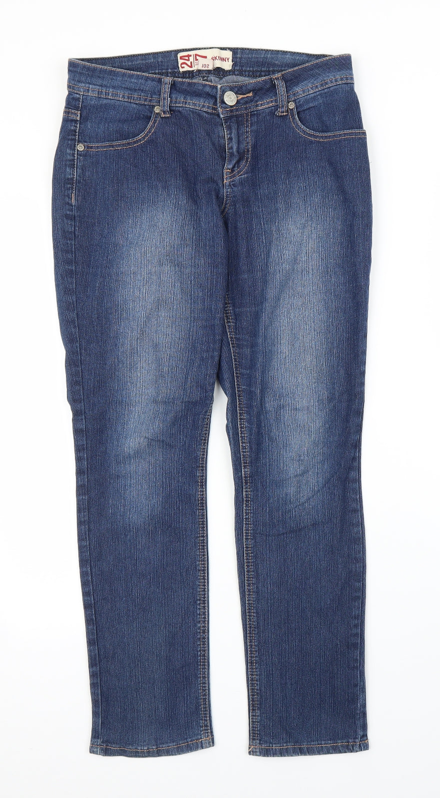 Denim 24/7 Womens Blue  Denim Skinny Jeans Size 10 L26 in