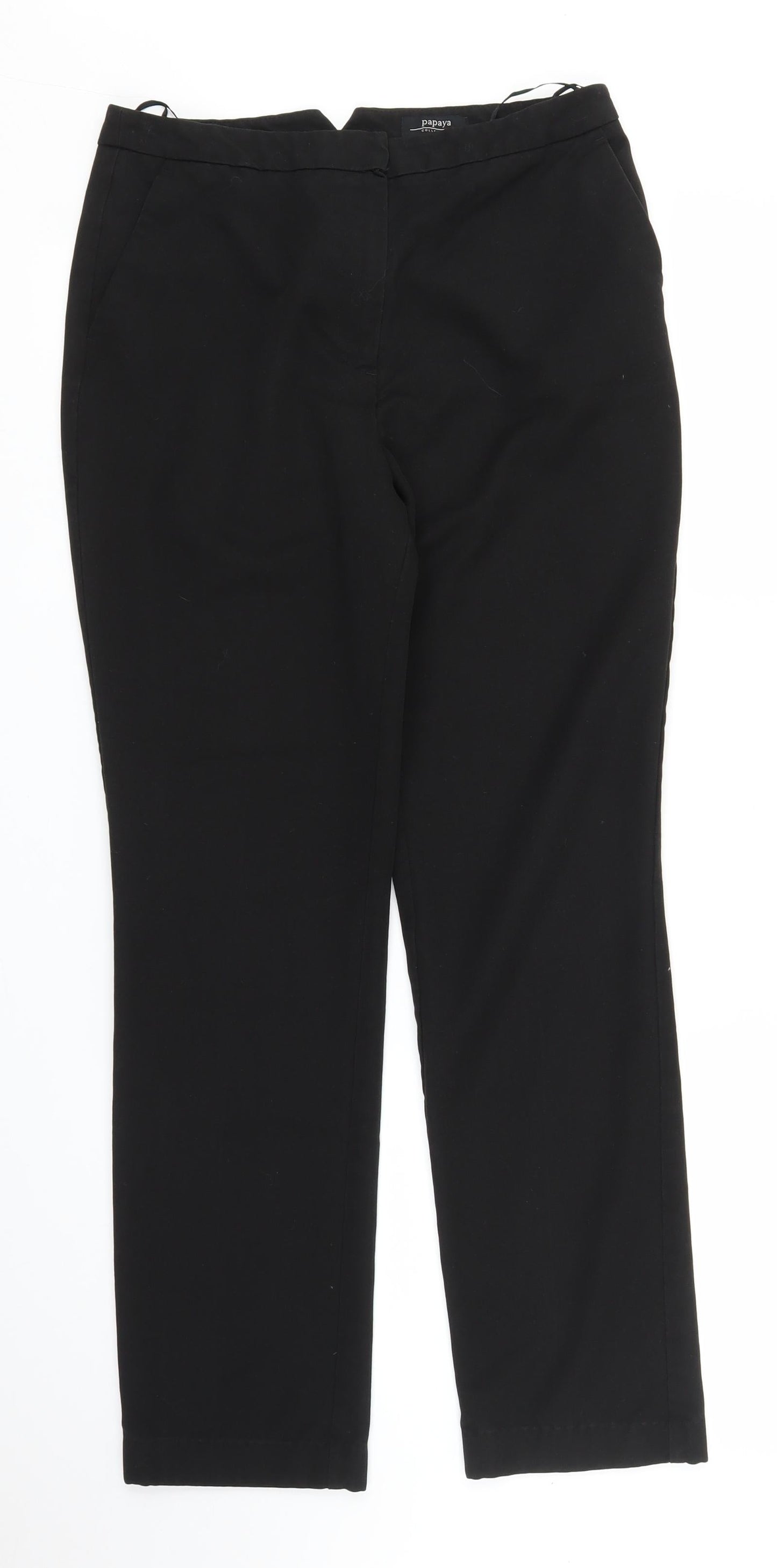 Womens UK Size 10 Papaya Regular Fit  Black Trousers