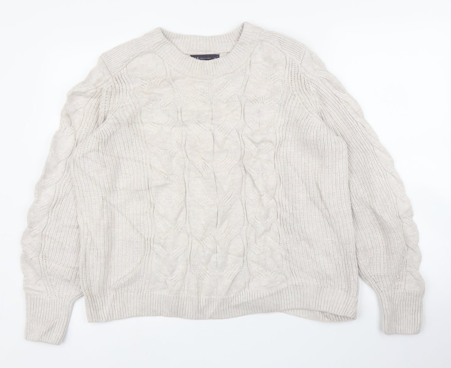 M&S Mens Beige   Pullover Jumper Size L