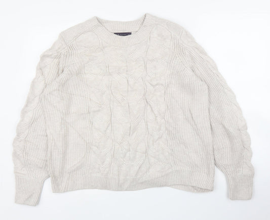 M&S Mens Beige   Pullover Jumper Size L