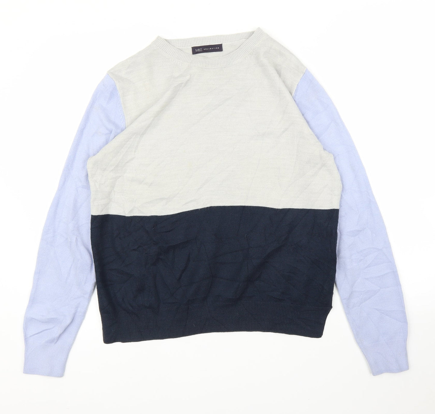 Womens UK Size 14 M&S Blue Pullover Jumper