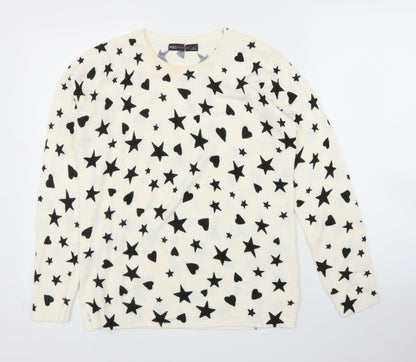 Womens UK Size 12 M&S Ivory Pullover Jumper