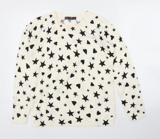 Womens UK Size 12 M&S Ivory Pullover Jumper