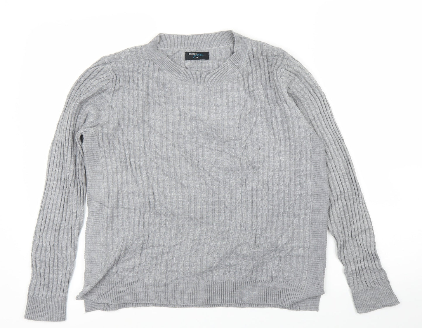 Womens UK Size 14 Papaya Grey Pullover Jumper