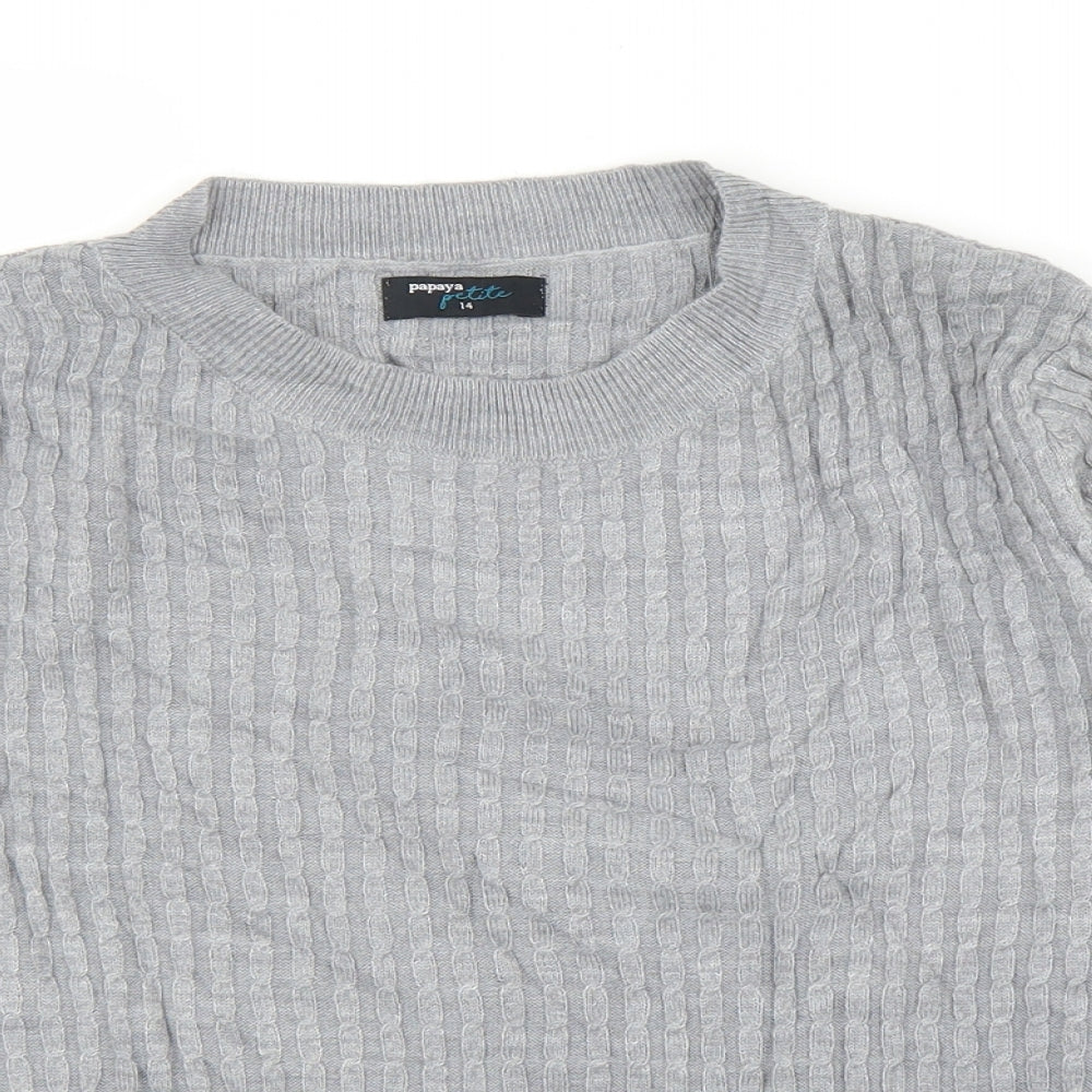 Womens UK Size 14 Papaya Grey Pullover Jumper