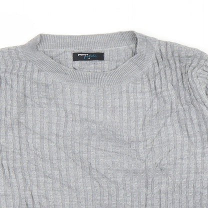 Womens UK Size 14 Papaya Grey Pullover Jumper