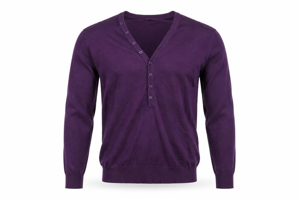Mens UK Size L Full Circle Purple Pullover Jumper