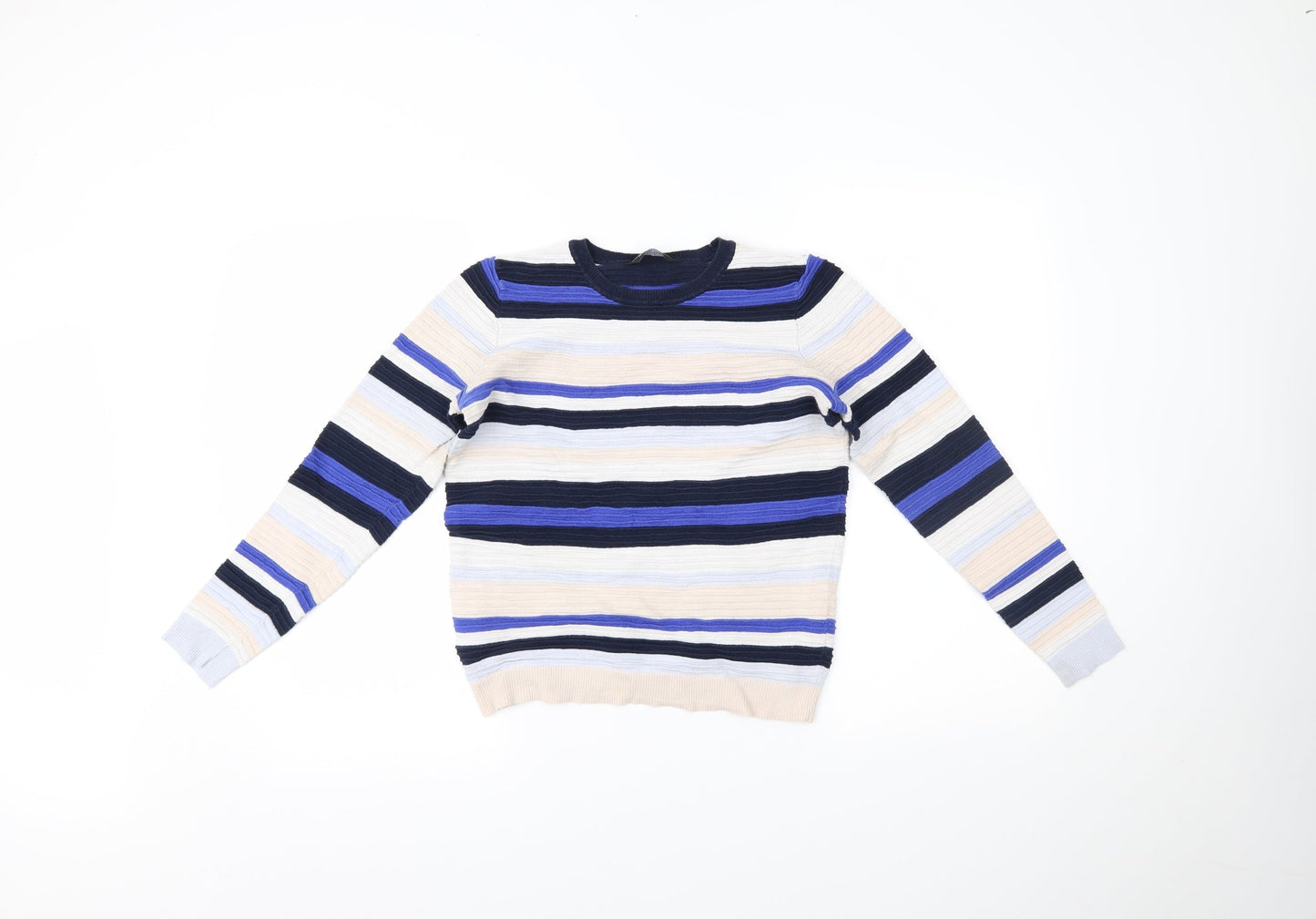 Dorothy Perkins Womens Blue Striped  Pullover Jumper Size 8