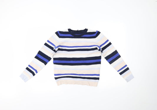 Dorothy Perkins Womens Blue Striped  Pullover Jumper Size 8