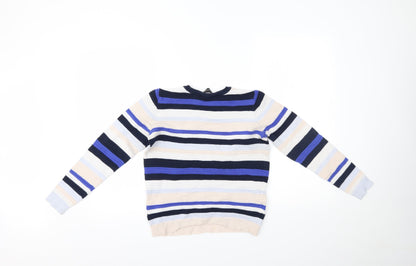 Dorothy Perkins Womens Blue Striped  Pullover Jumper Size 8