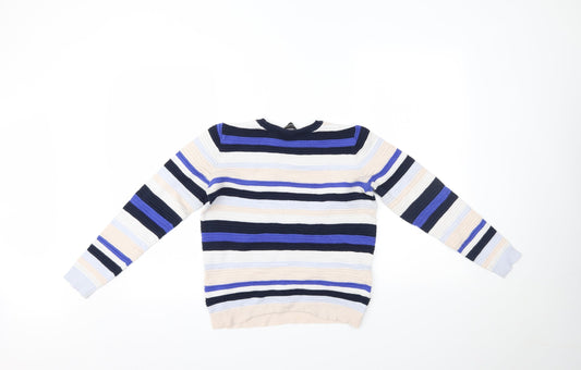 Dorothy Perkins Womens Blue Striped  Pullover Jumper Size 8