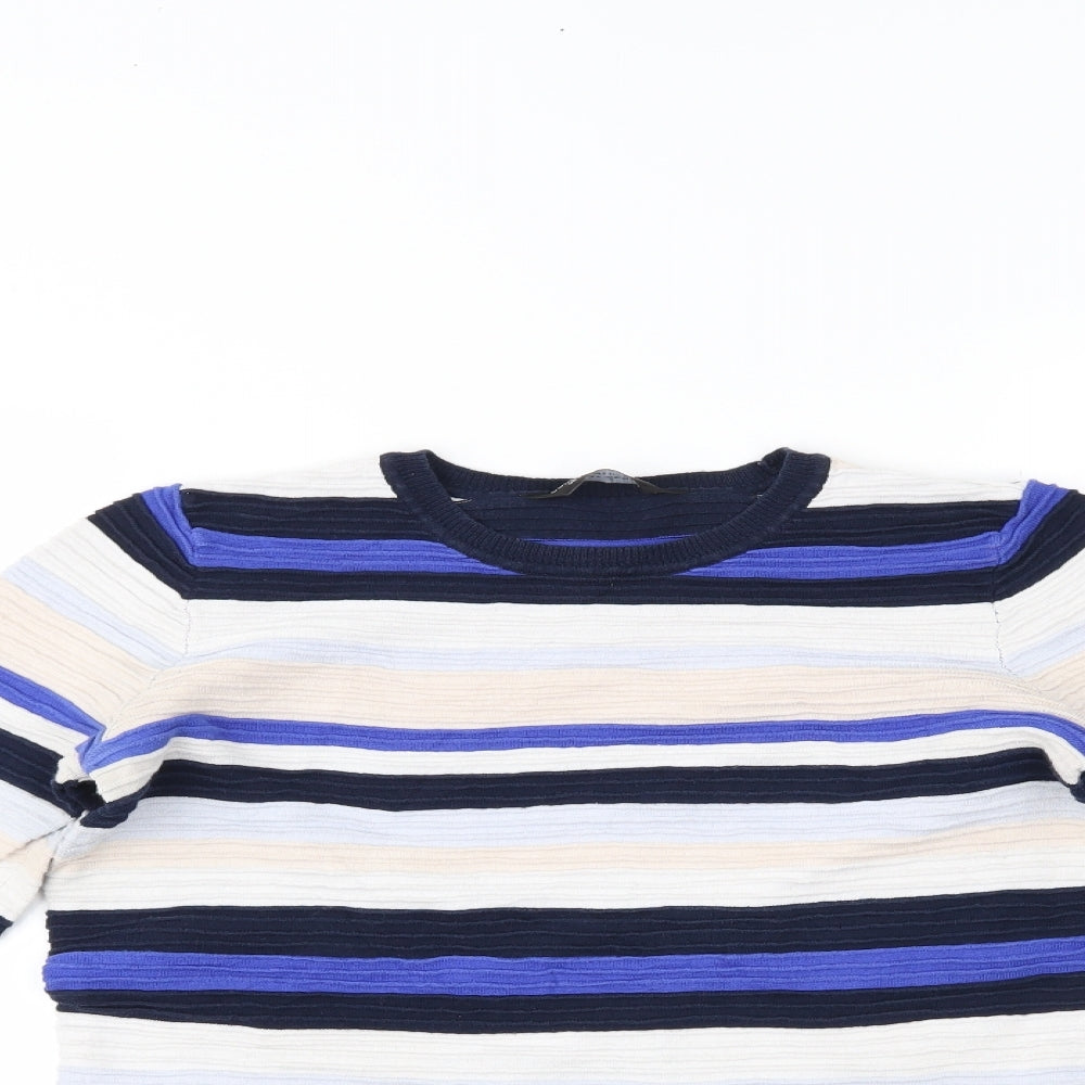 Dorothy Perkins Womens Blue Striped  Pullover Jumper Size 8