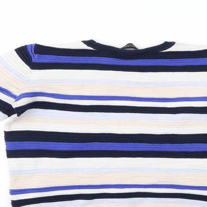 Dorothy Perkins Womens Blue Striped  Pullover Jumper Size 8