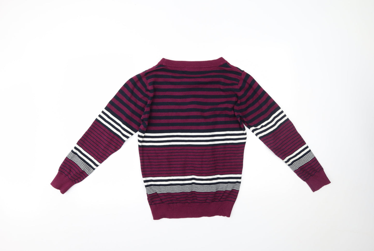 EWM Womens Purple Striped  Pullover Jumper Size M