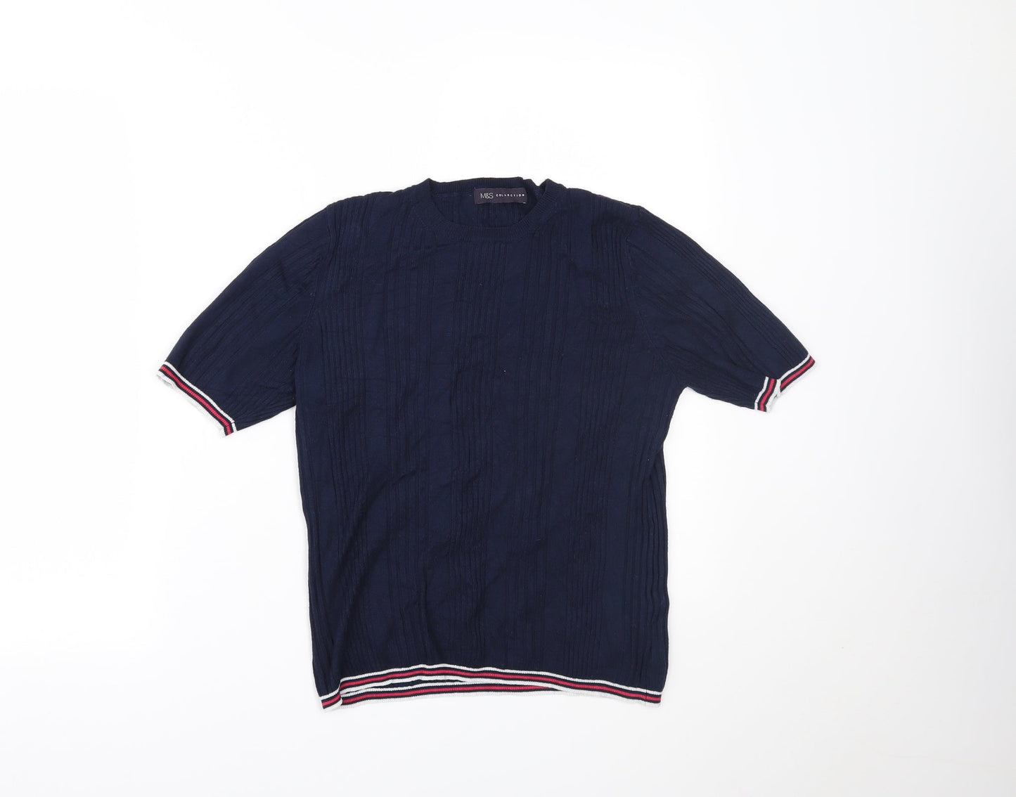 Womens UK Size 14 Marks and Spencer Blue Basic T-Shirt
