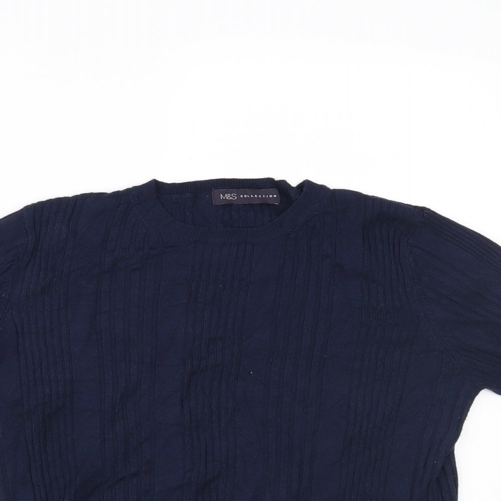 Womens UK Size 14 Marks and Spencer Blue Basic T-Shirt