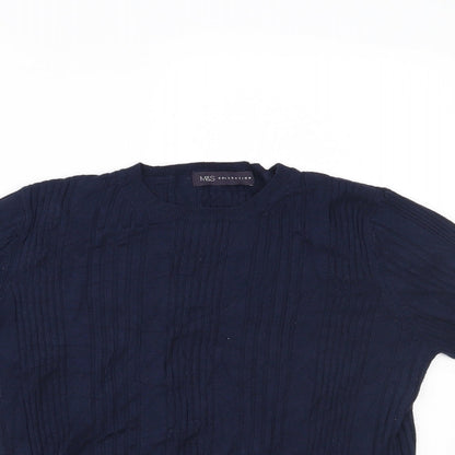 Womens UK Size 14 Marks and Spencer Blue Basic T-Shirt