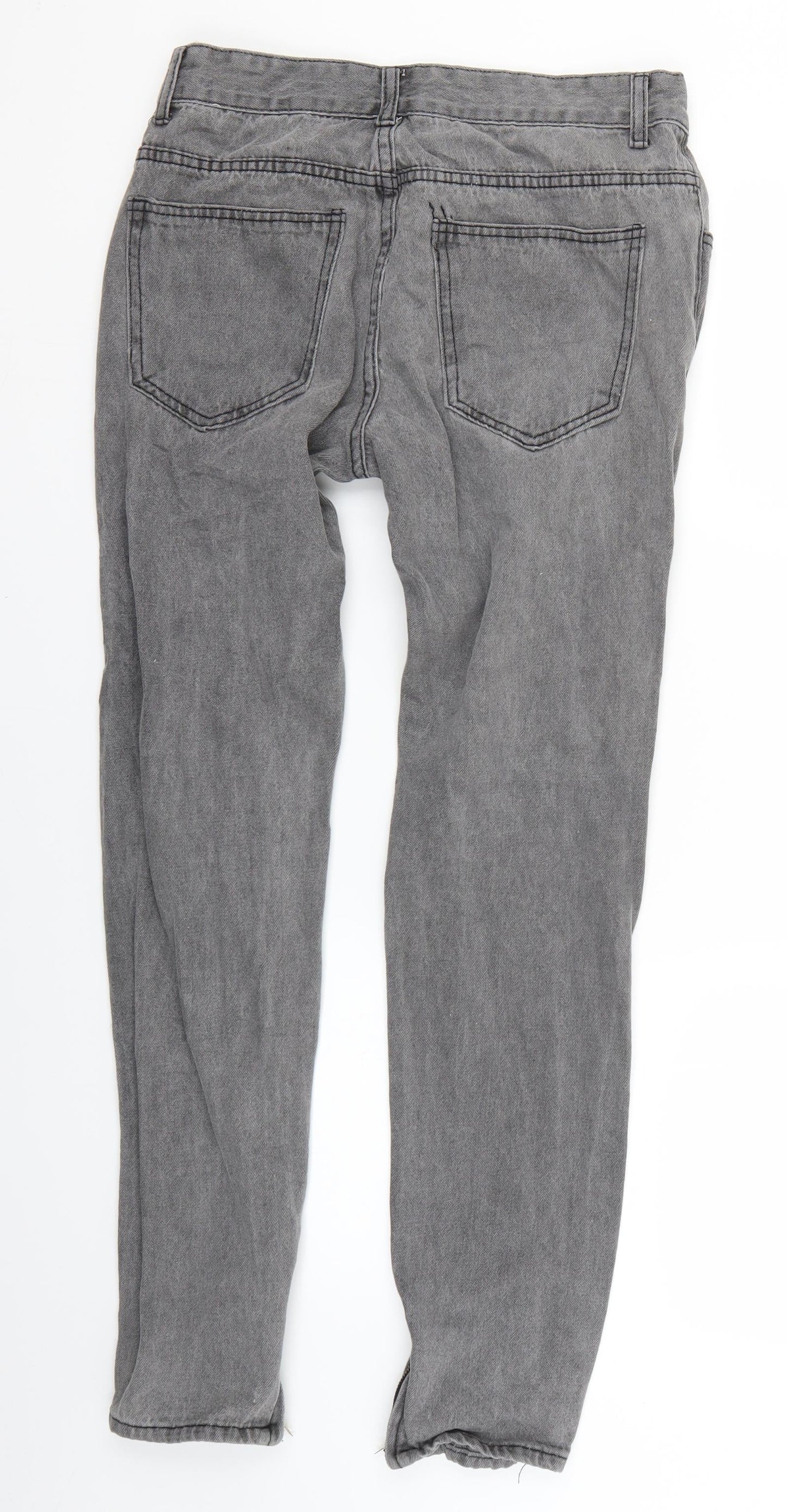 Mens UK Size M Preworn Regular Fit Skinny Grey Jeans
