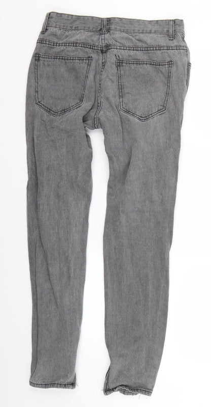 Mens UK Size M Preworn Regular Fit Skinny Grey Jeans