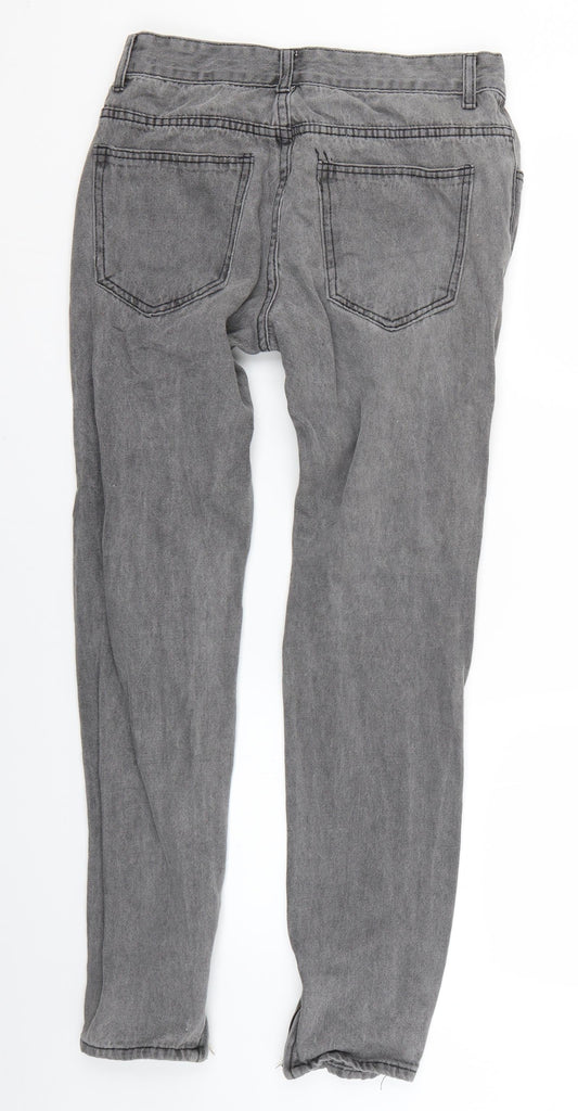 Mens UK Size M Preworn Regular Fit Skinny Grey Jeans