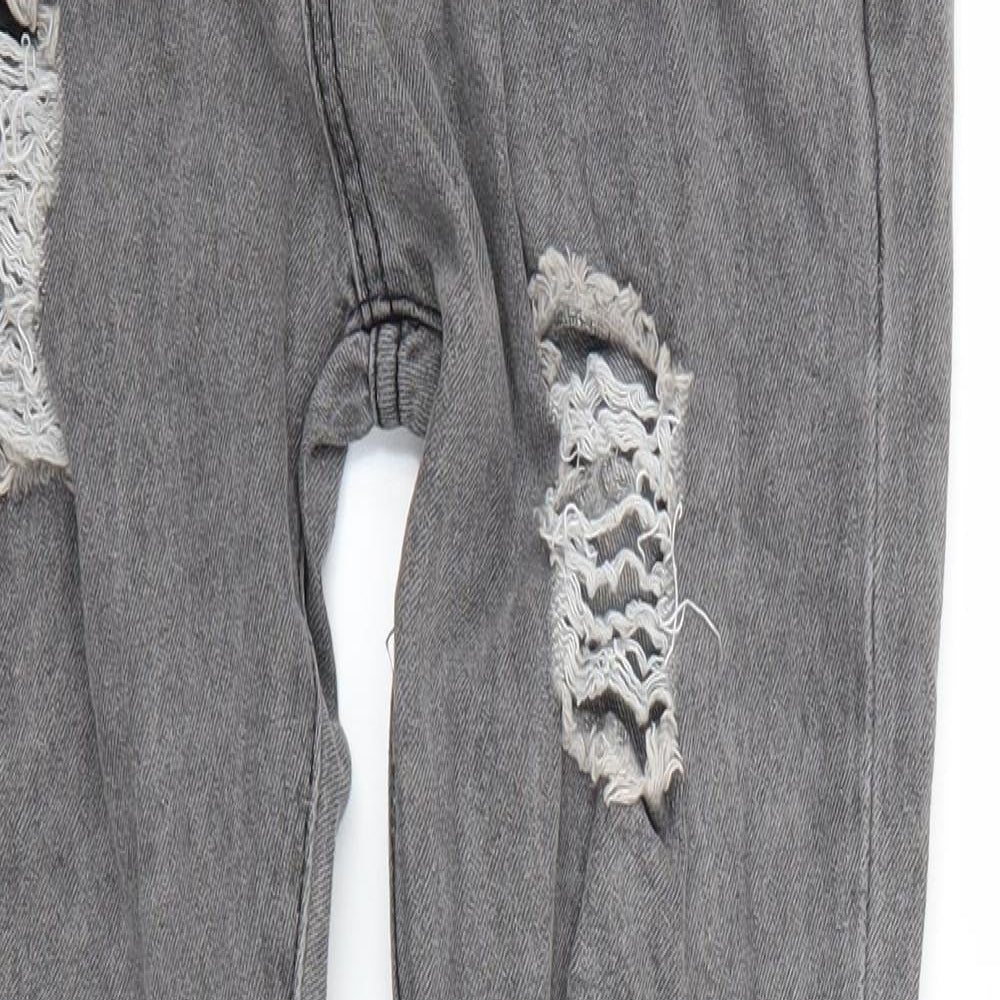 Mens UK Size M Preworn Regular Fit Skinny Grey Jeans