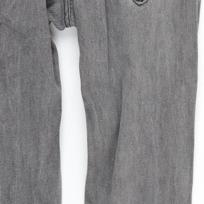 Mens UK Size M Preworn Regular Fit Skinny Grey Jeans
