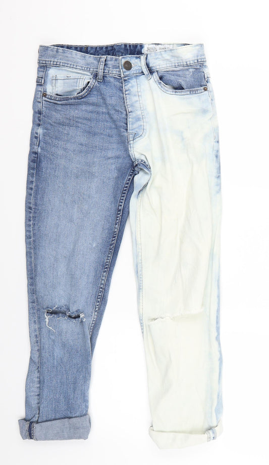 Denim & Co. Womens Blue   Cropped Jeans  L30 in