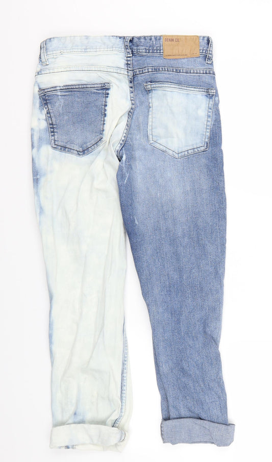 Denim & Co. Womens Blue   Cropped Jeans  L30 in