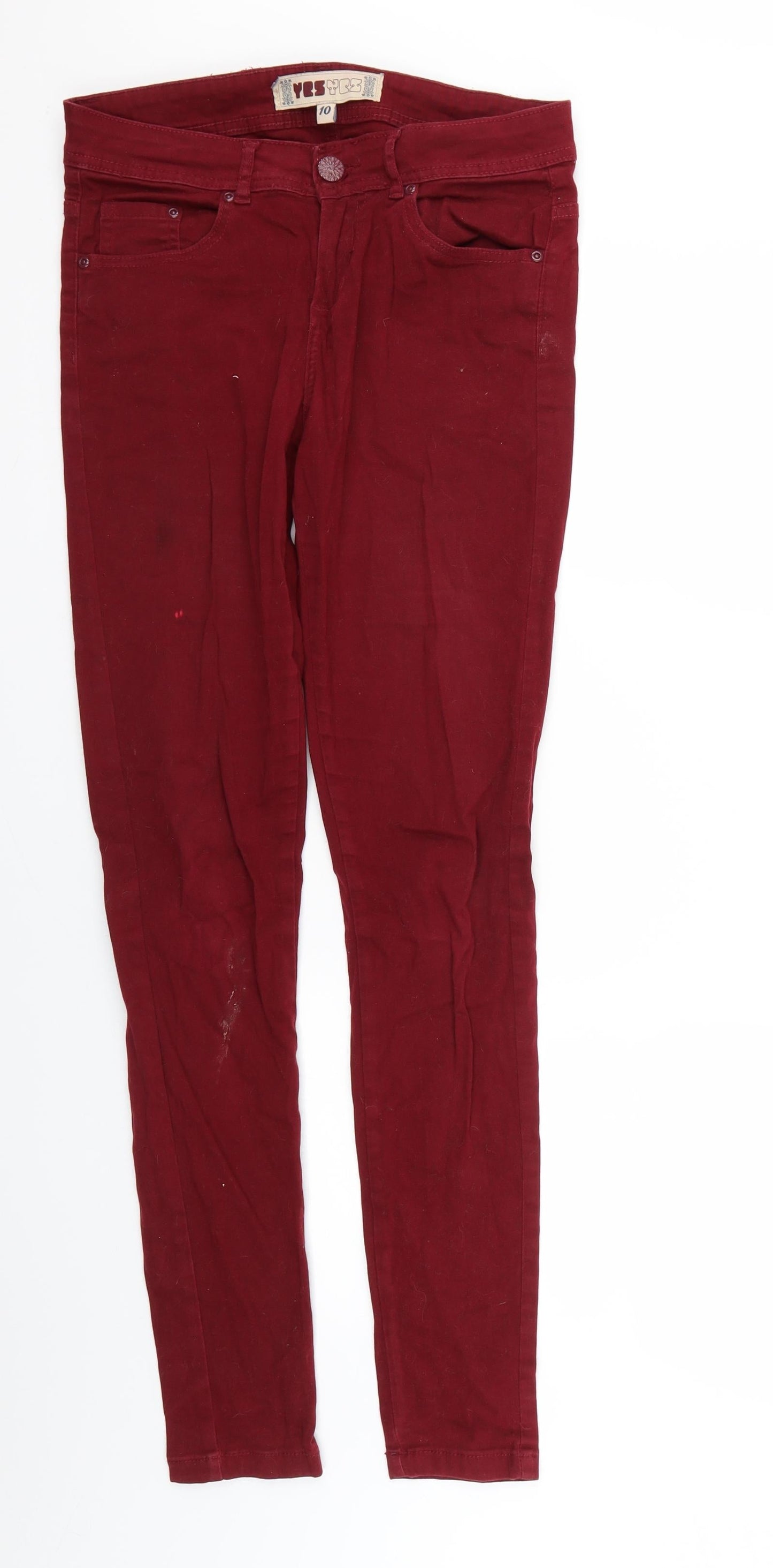 Womens UK Size 10 yesyes Regular Fit Skinny Red Jeans