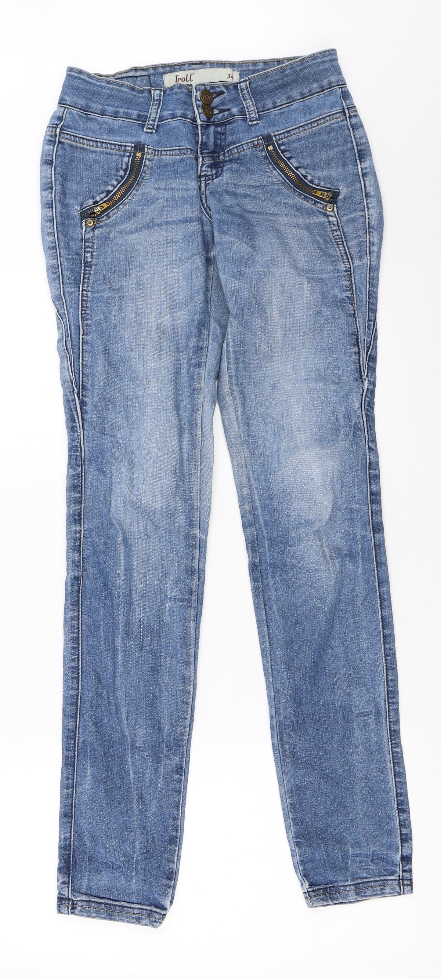 Troll Womens Blue  Denim Straight Jeans Size 34 L31.5 in