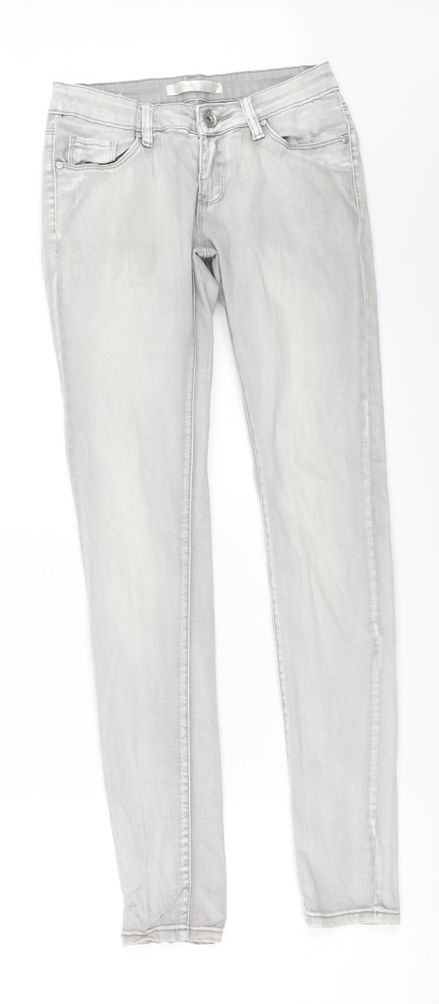 Womens UK Size 10 Toxik3 Regular Fit Skinny Grey Jeans