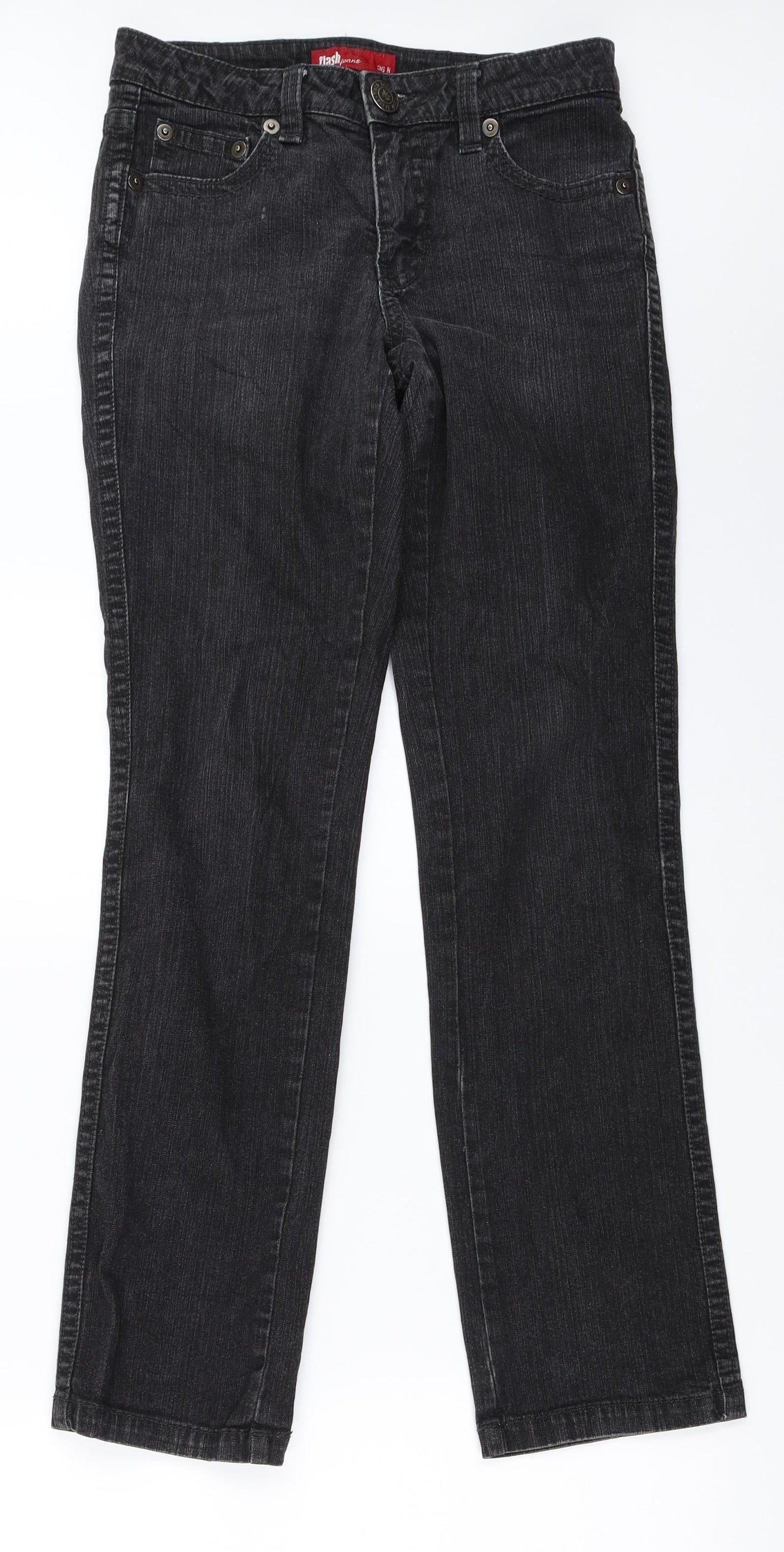 Flash Womens Black  Denim Straight Jeans Size 36 L31 in