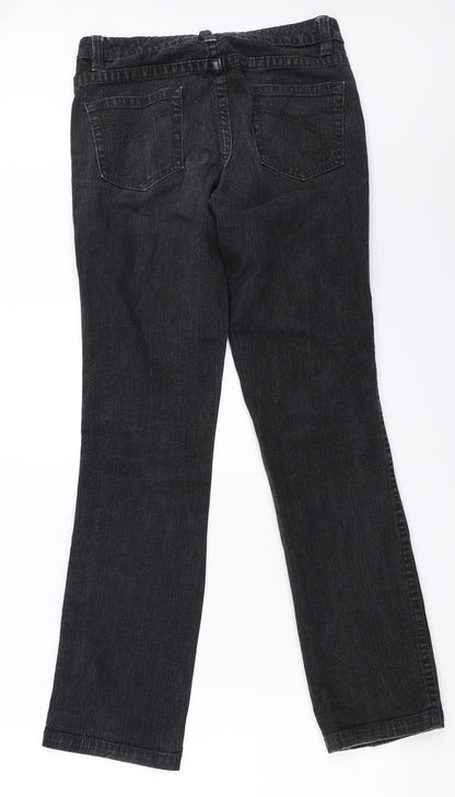 Flash Womens Black  Denim Straight Jeans Size 36 L31 in