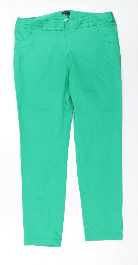 Womens UK Size 42 Solar Regular Fit Capri Green Trousers