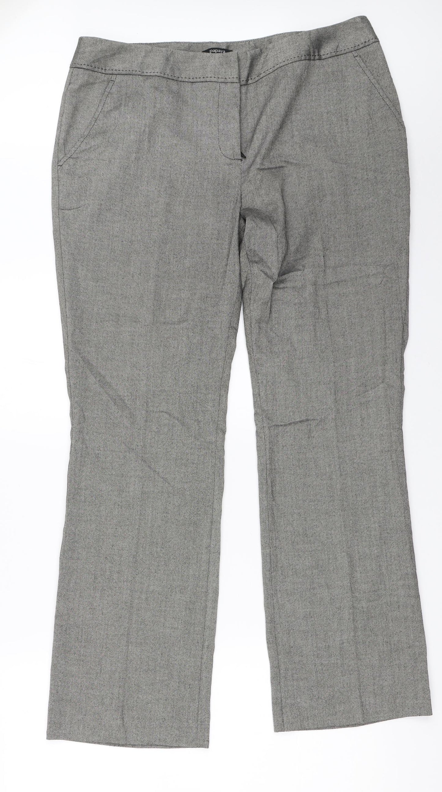 Womens UK Size 37 in Papaya Regular Fit  Grey Trousers