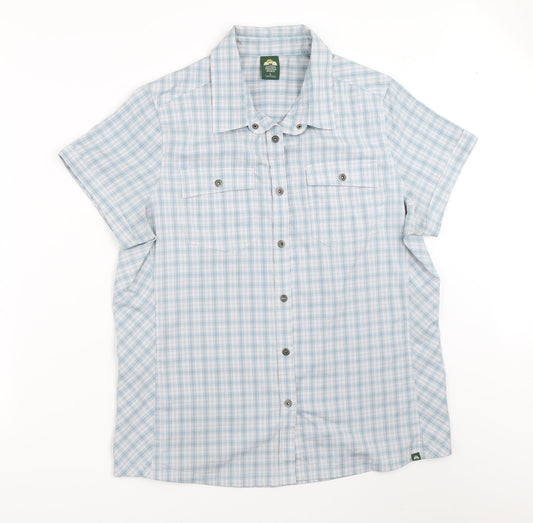 Mens UK Size L EASTERN MOUNTAIN SPORTS Blue  Button-Up Short Sleeve Casual Shirt