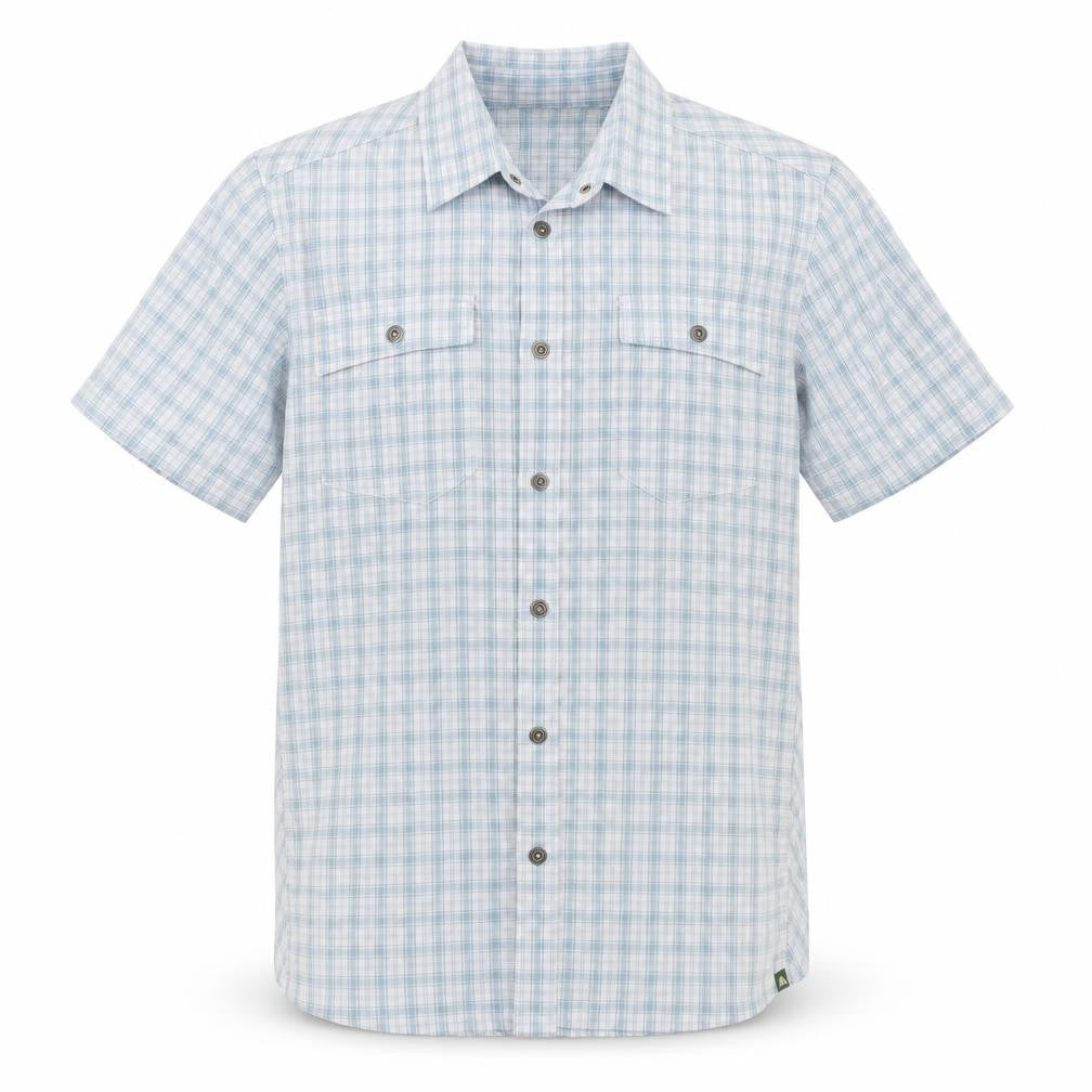 Mens UK Size L EASTERN MOUNTAIN SPORTS Blue  Button-Up Short Sleeve Casual Shirt