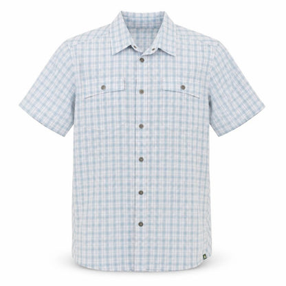 Mens UK Size L EASTERN MOUNTAIN SPORTS Blue  Button-Up Short Sleeve Casual Shirt