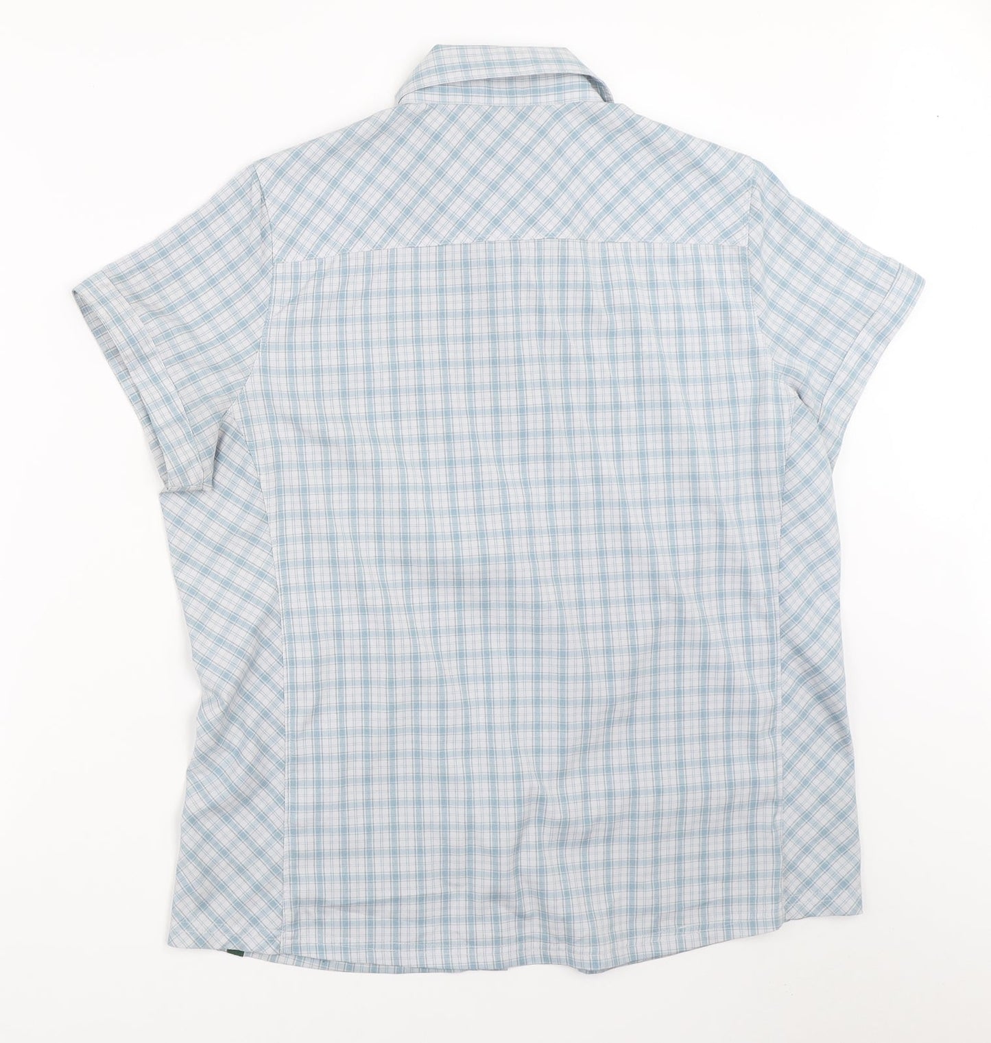 Mens UK Size L EASTERN MOUNTAIN SPORTS Blue  Button-Up Short Sleeve Casual Shirt