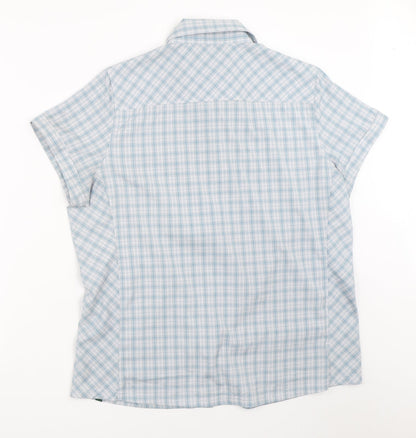 Mens UK Size L EASTERN MOUNTAIN SPORTS Blue  Button-Up Short Sleeve Casual Shirt
