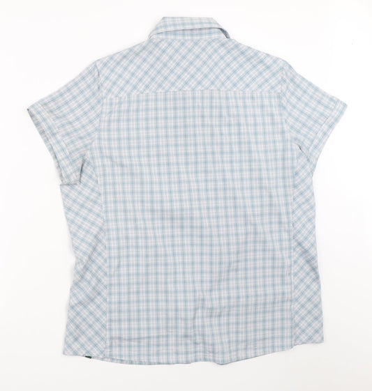 Mens UK Size L EASTERN MOUNTAIN SPORTS Blue  Button-Up Short Sleeve Casual Shirt