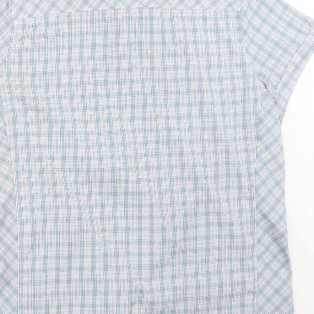 Mens UK Size L EASTERN MOUNTAIN SPORTS Blue  Button-Up Short Sleeve Casual Shirt