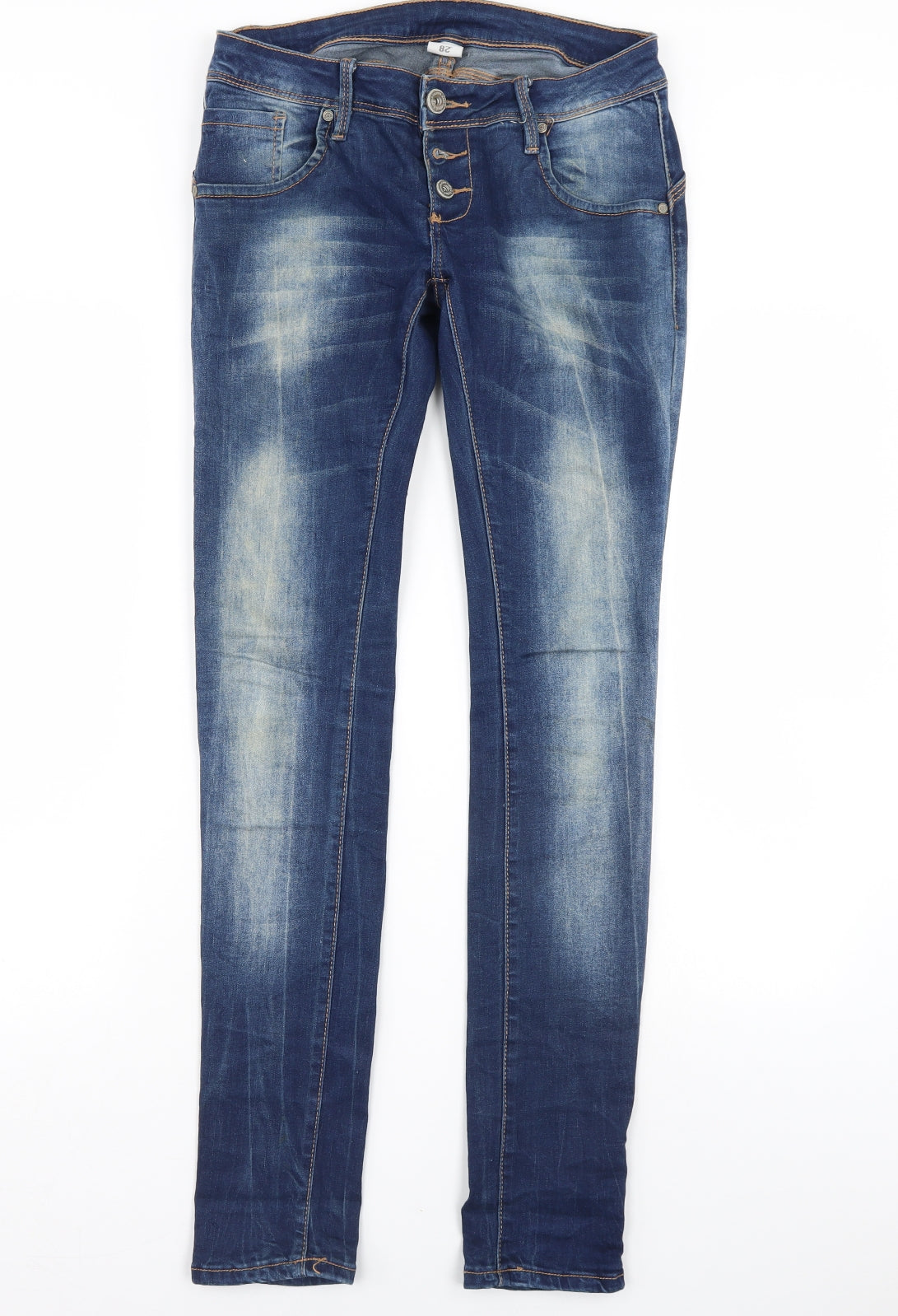 Womens UK Size 28 Preworn Regular Fit Skinny Blue Jeans