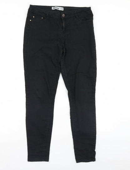Womens UK Size 12 Preworn Regular Fit Skinny Black Jeans