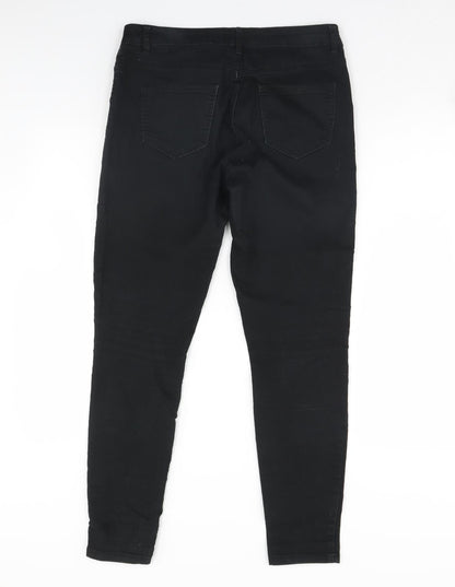 Womens UK Size 12 Preworn Regular Fit Skinny Black Jeans