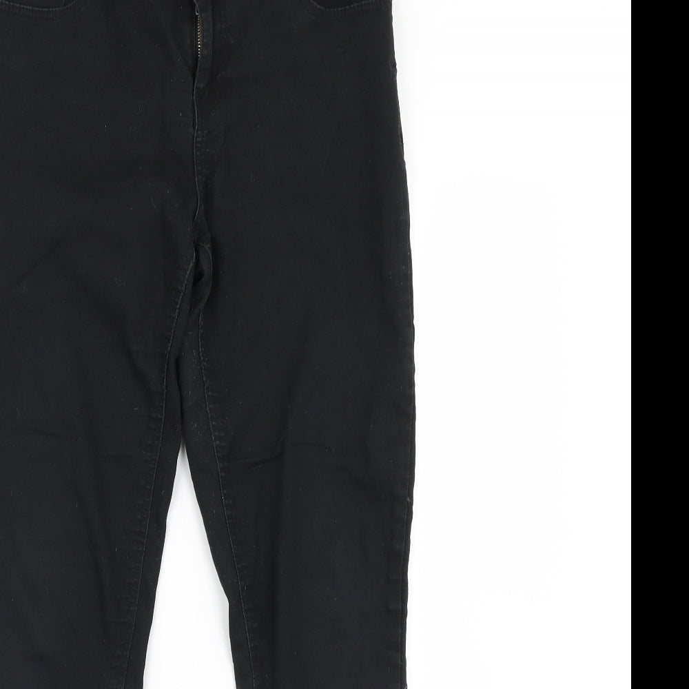 Womens UK Size 12 Preworn Regular Fit Skinny Black Jeans