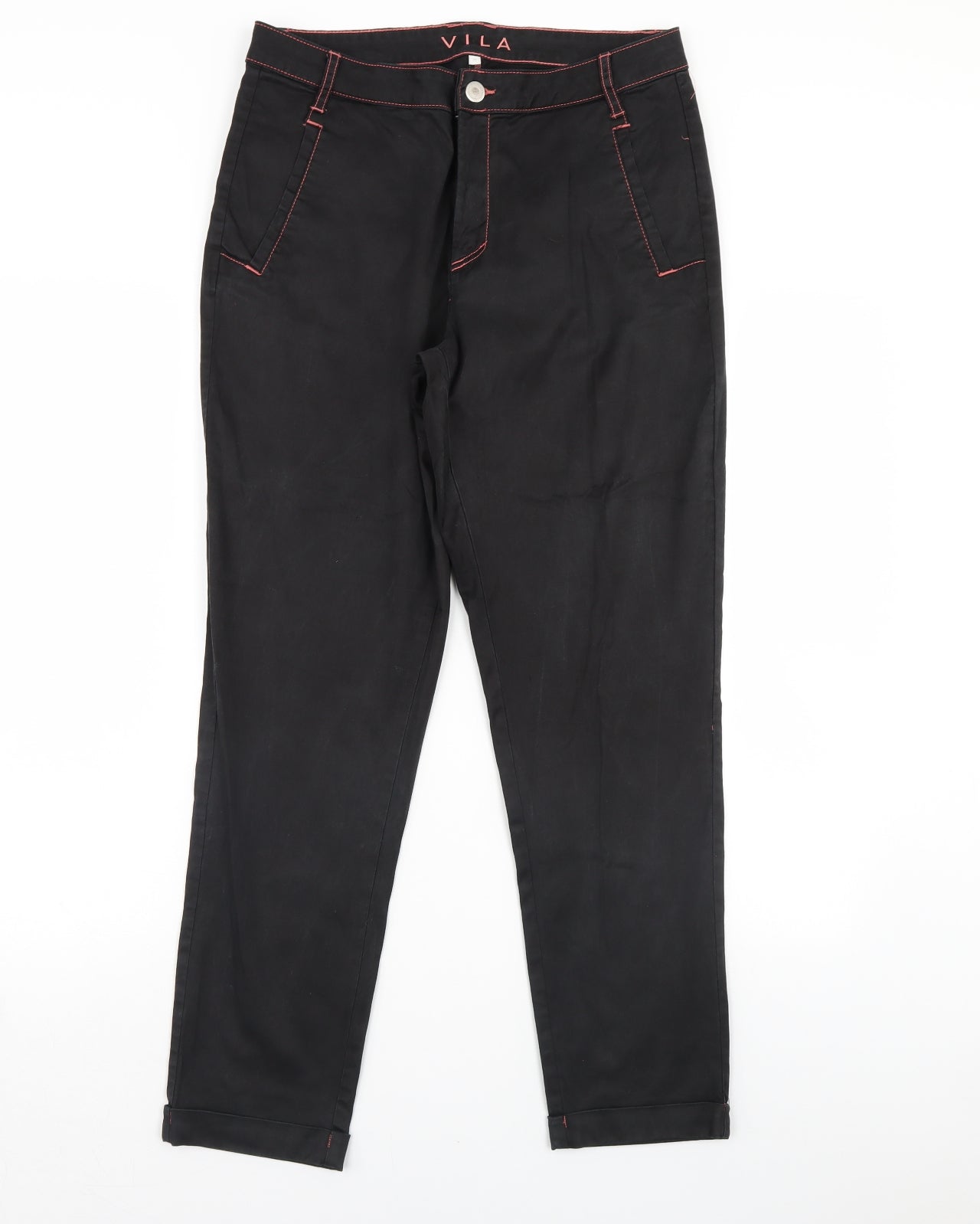 Womens UK Size 10 Villa Regular Fit  Black Trousers